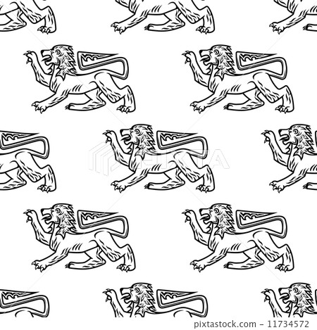 Great heraldic lion seamless Great heraldic lion seamless 11734572