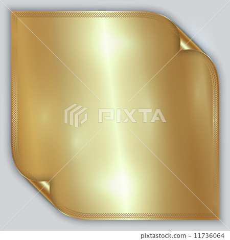Vector abstract golden metallic rolled foil sheet with border Vector abstract golden metallic rolled foil sheet with border 11736064
