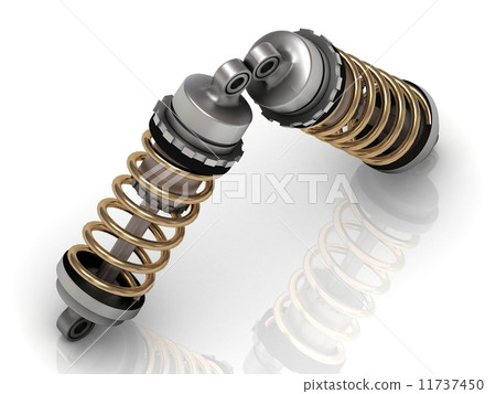 Two automotive shock absorber with golden springs 11737450