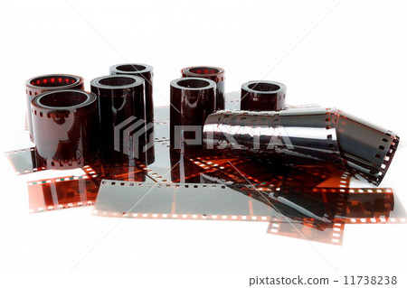 Close up image of an old 35 mm negative film strip 11738238