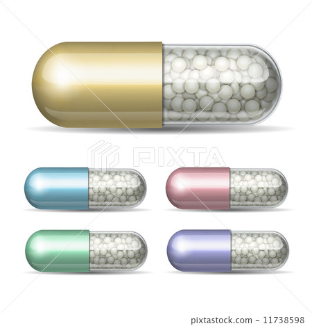 Set of medical capsule with granules 11738598