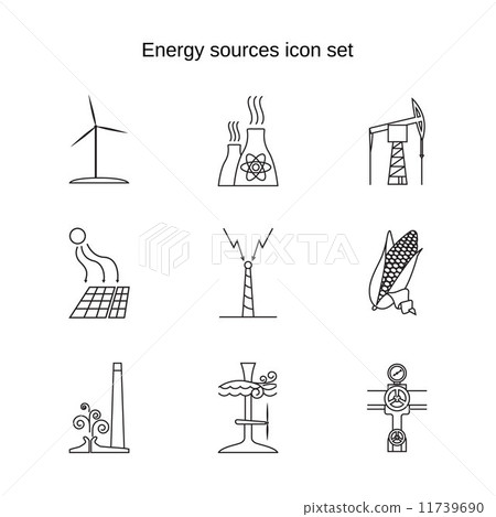 Energy sources icon set   11739690