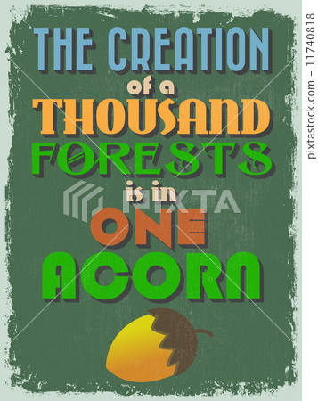 Retro Vintage Motivational Quote Poster. Vector illustration 11740818