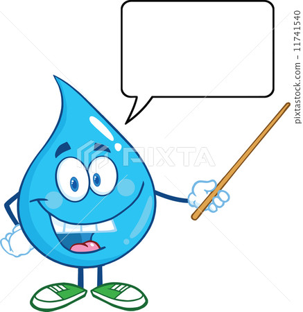 Water Drop Character Holding A Pointer With Speech Bubble 11741540