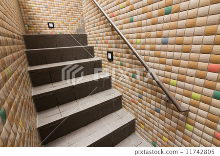 Mosaic texture wall with stairs 11742805