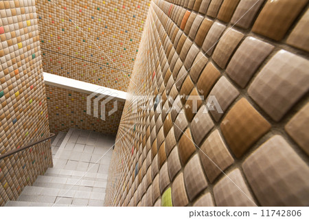 Mosaic texture wall with stairs Mosaic texture wall with stairs 11742806