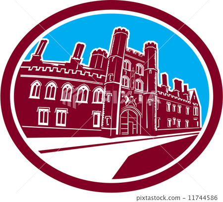 St John's College Cambridge Building Retro 11744586