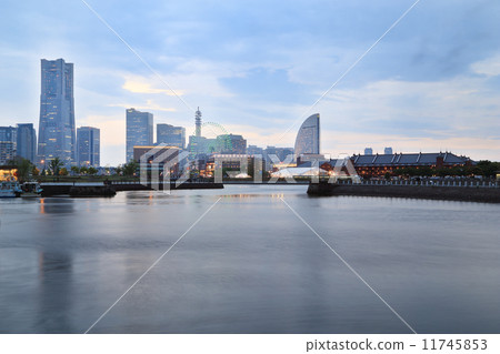 View of marina bay at night in Yokohama City View of marina bay at night in Yokohama City 11745853