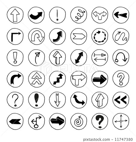 Doodle arrow buttons. Doodle arrow buttons. 11747380