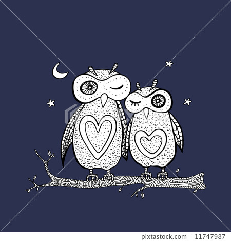 Two cute decorative owls. Two cute decorative owls. 11747987
