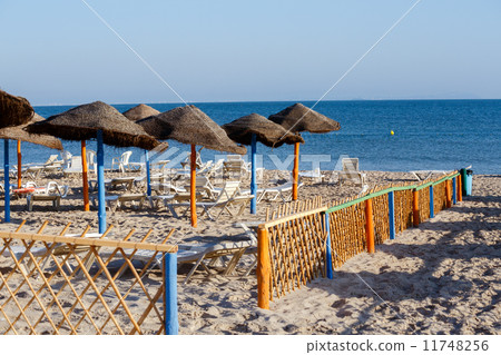 tunisian beach in morning without people tunisian beach in morning without people 11748256