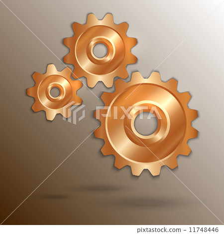 Vector illustration of metallic copper cogwheels 11748446