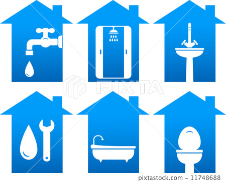 plumbing set of bathroom icons 11748688