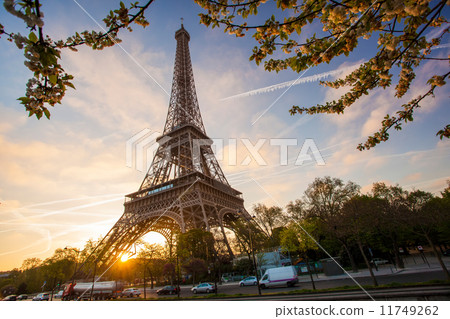 Eiffel Tower during spring time in Paris, France 11749262