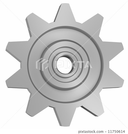 Cogwheel on white front view 11750614