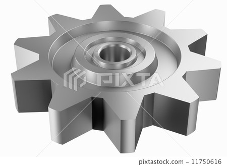 Cogwheel on white perspective view 11750616
