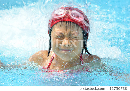 Girls laughing at the pool 11750788
