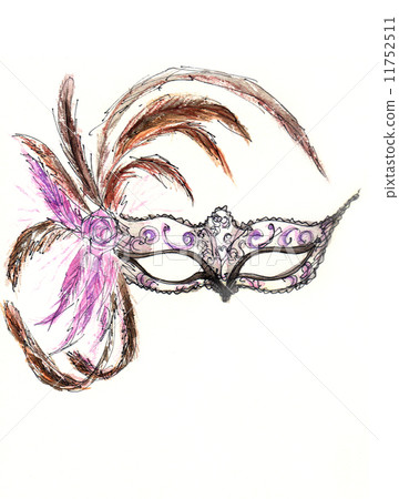 Masquerade Mask Mask Ball Dress Mask Cosplay Stock Illustration