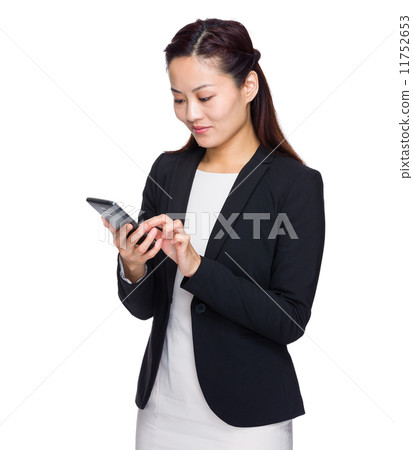 Business woman touch mobile phone 11752653