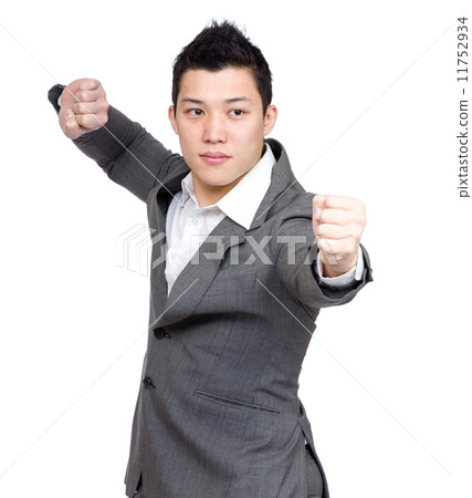 Businessman with fight pose 11752934