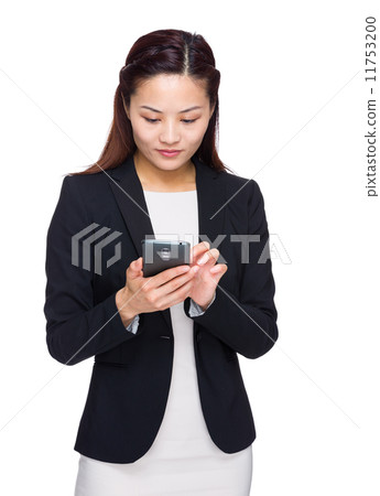 Business woman text on phone Business woman text on phone 11753200
