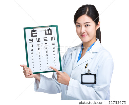 Oculist point to eye chart 11753675