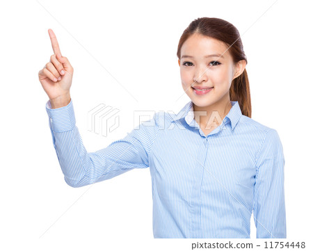 Asian businesswoman with finger up 11754448
