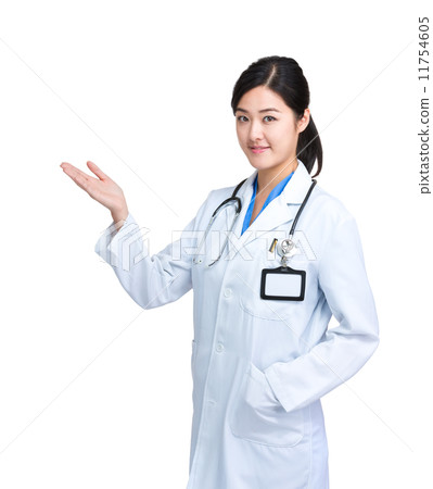 Woman doctor with hand presentation 11754605