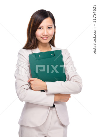 Businessswoman with file pad 11754625