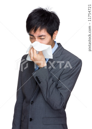 Asian businessman get cold Asian businessman get cold 11754721