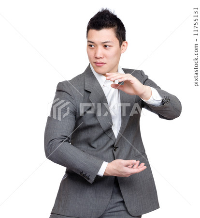 Young executive fight pose 11755131