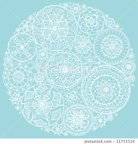 Embroidery lace Doyle filled in circle 11755520