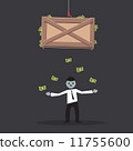 Risk business concept. Cartoon drawing on black background. 11755600