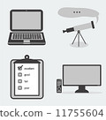 Collection 4 part icon laptop, binoculars, quality qc, televisio 11755604
