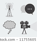 Collection 4 part icon chat, cinema, antenna 11755605
