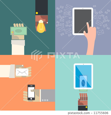 Exchange idea conceptual 4 part collection drawing illustration Exchange idea conceptual 4 part collection drawing illustration 11755606