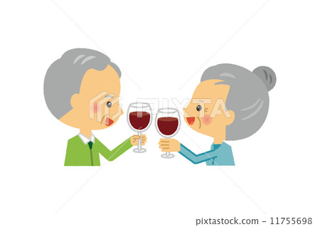 Wine Wine Glass Glass Vine wine Senior couple 11755698
