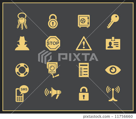 Security and warning icons 11756660