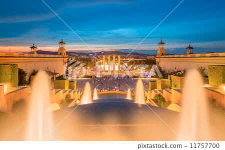 night view of Magic Fountain in Barcelona night view of Magic Fountain in Barcelona 11757700
