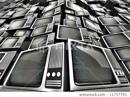 3D render of Vintage television pile. 3D render of Vintage television pile. 11757701