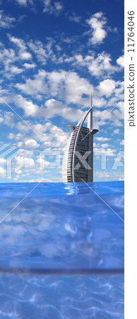Luxury Burj Al Arab hotel on Jumeirah beach in Dubai, United Arab Emirates 11764046