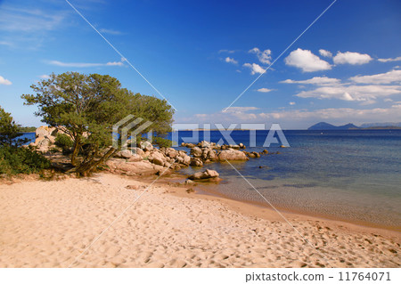 Sardinia coast with famous part of Costa Smeralda with amazing beaches in Italy 11764071