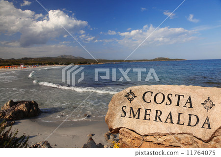 Sardinia coast with famous part of Costa Smeralda with amazing beaches in Italy 11764075