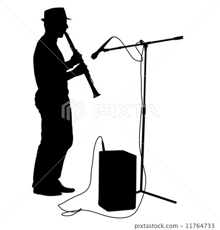 Silhouette musician plays the clarinet. 11764733