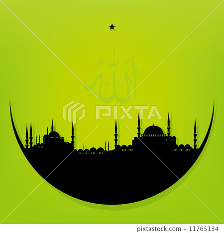 Moon with Mosque 11765134