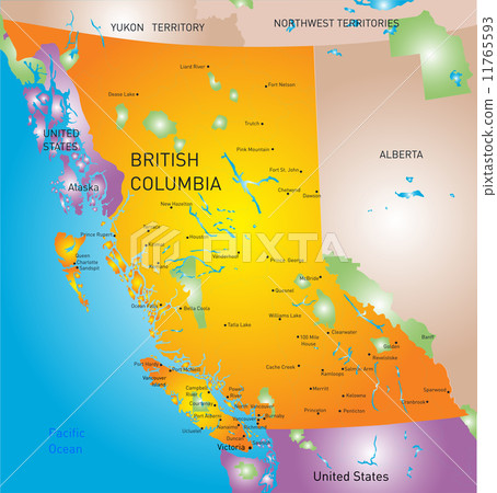 British Columbia Province Map - Stock Illustration [11765593] - PIXTA