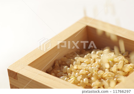 Brown rice which pours down to the bath 11766297