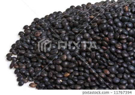 Heap of black lentil isolated on white 11767394