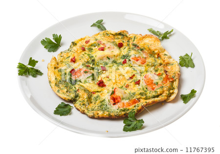 fresh Scrambled eggs with shrimp 11767395