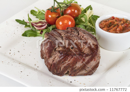 Grilled Beef Steak Isolated On a White Background 11767772